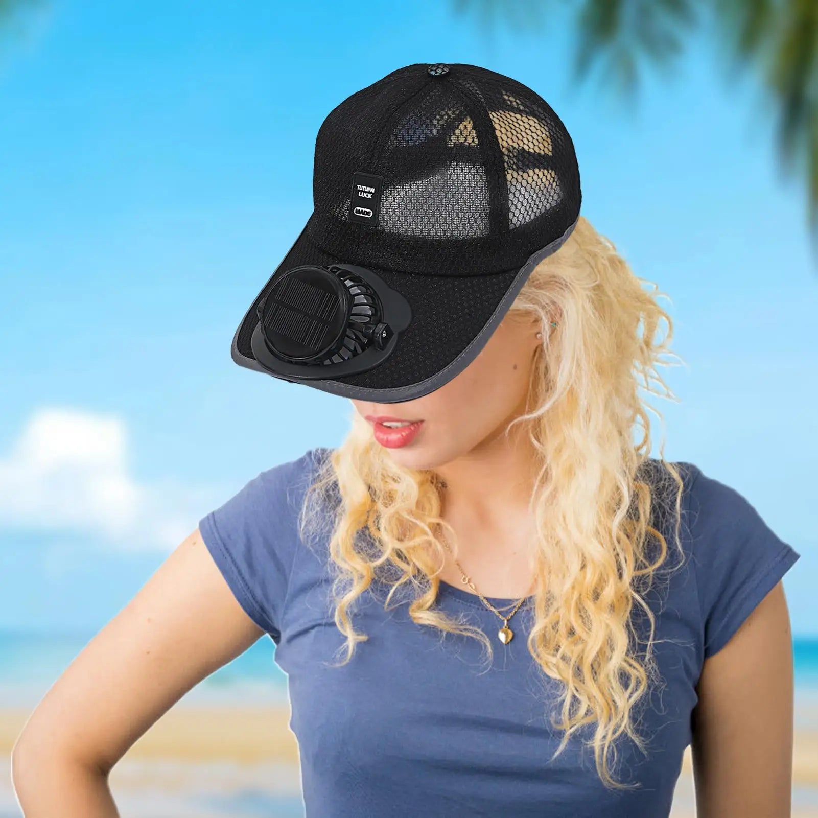 Solar Fan Cap – Cooling Mesh Cap for Hot Days