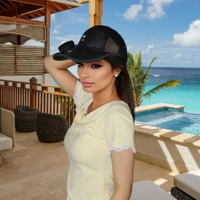Solar Fan Cap – Cooling Mesh Cap for Hot Days