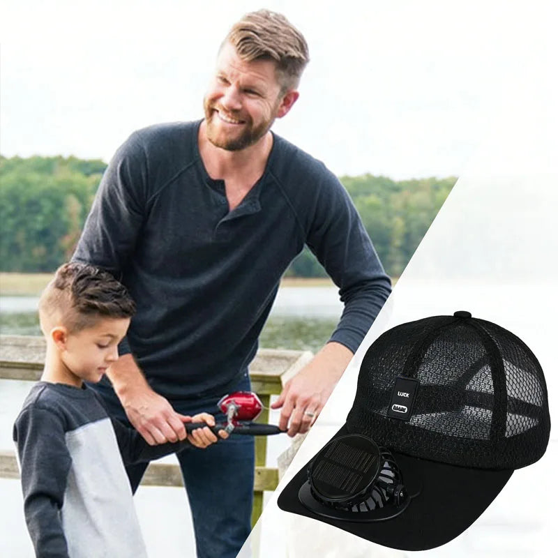 Solar Fan Cap – Cooling Mesh Cap for Hot Days