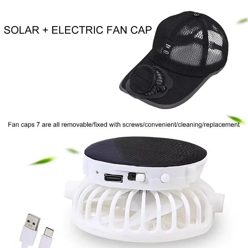 Solar Fan Cap – Cooling Mesh Cap for Hot Days
