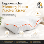 MEDBY Ergonomic Memory Foam Neck Pillow – Breathable & Neck-Supporting