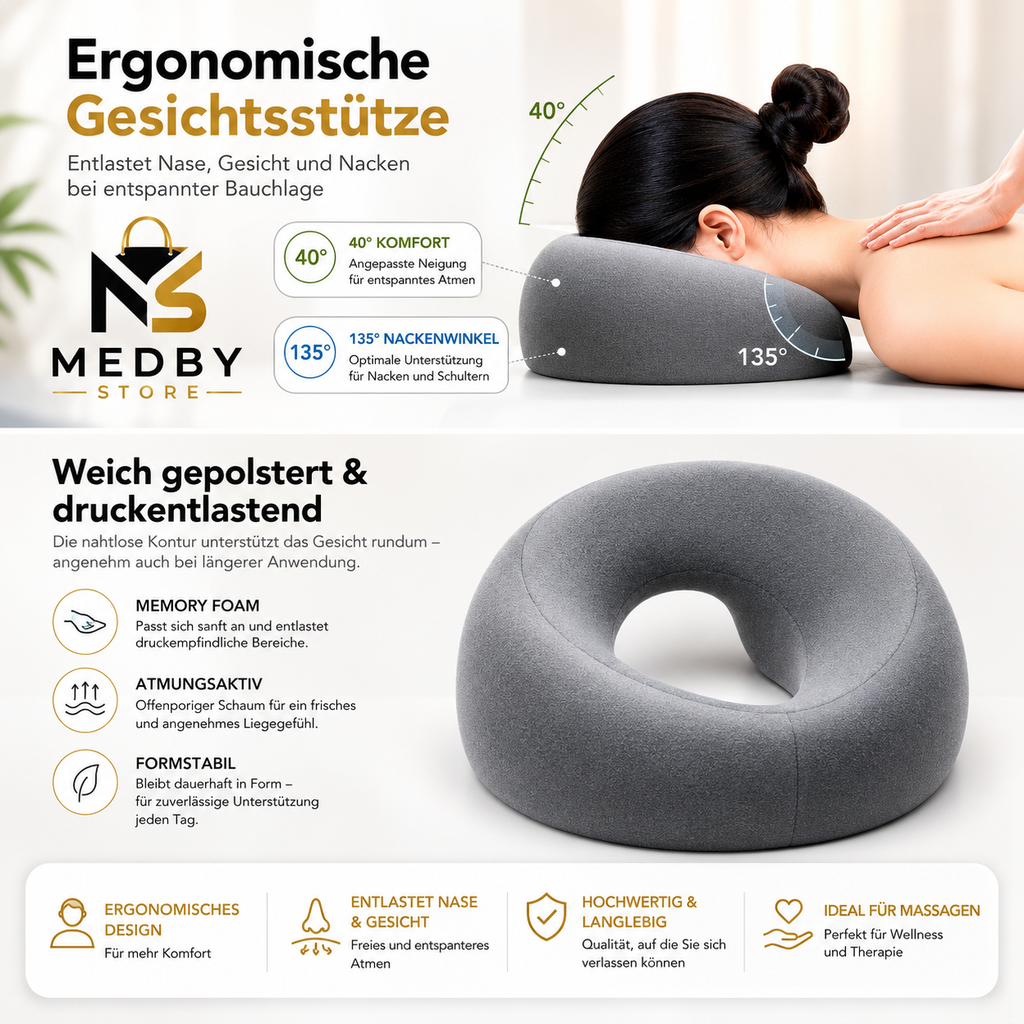 MEDBY Ergonomic Face Pillow with Breathing Opening