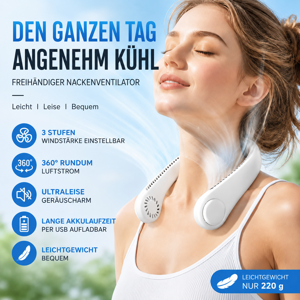 Portable Neck Fan – Rechargeable Mini USB Fan for On-the-Go Use